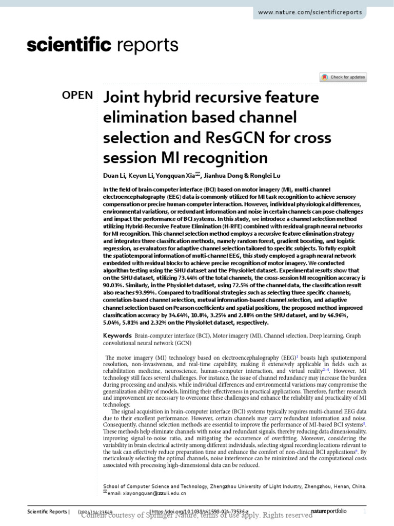 Joint Hybrid Recursive Feature Elimination Based C | PDF | Matrix ...