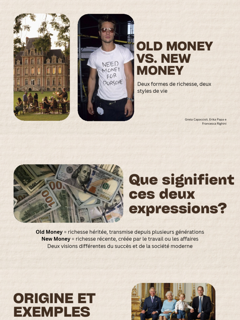 Old Money vs New Money : Styles et Valeurs | PDF