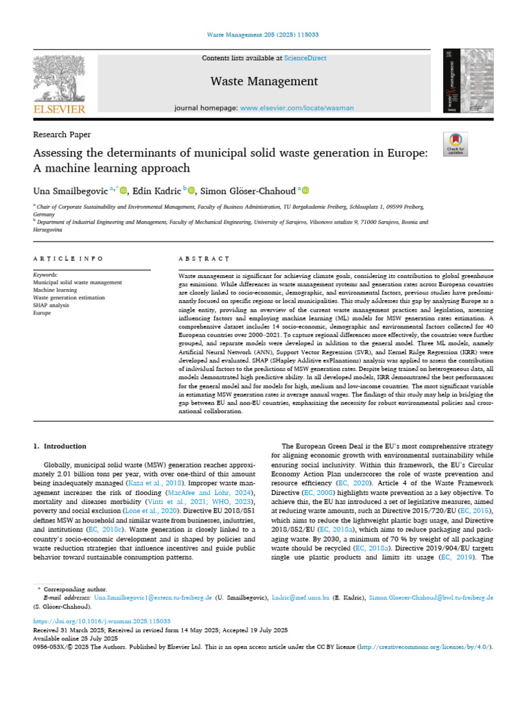 Determinants of Waste Generation in Europe | PDF | Waste Management | Waste