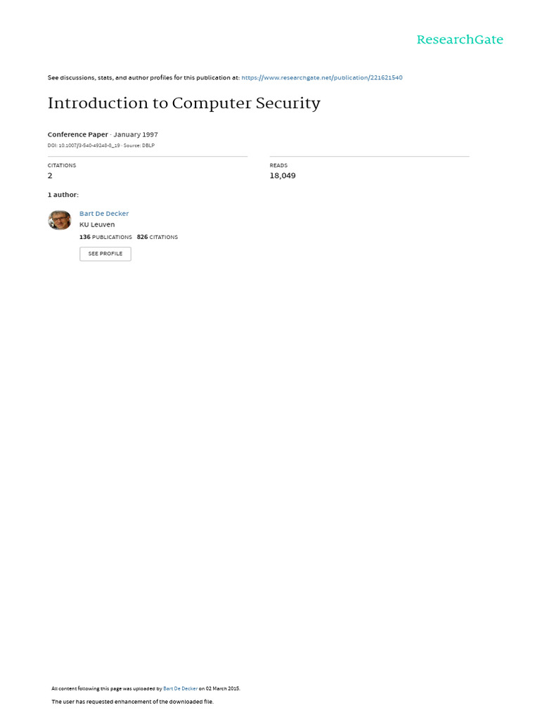 Introduction to Computer Security Overview | PDF | Password | Computer ...