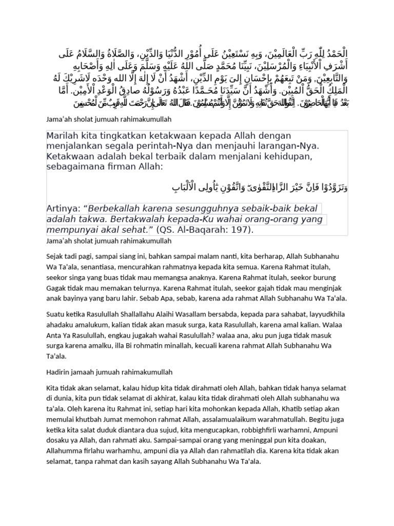 Pentingnya Rahmat Allah dalam Kehidupan | PDF