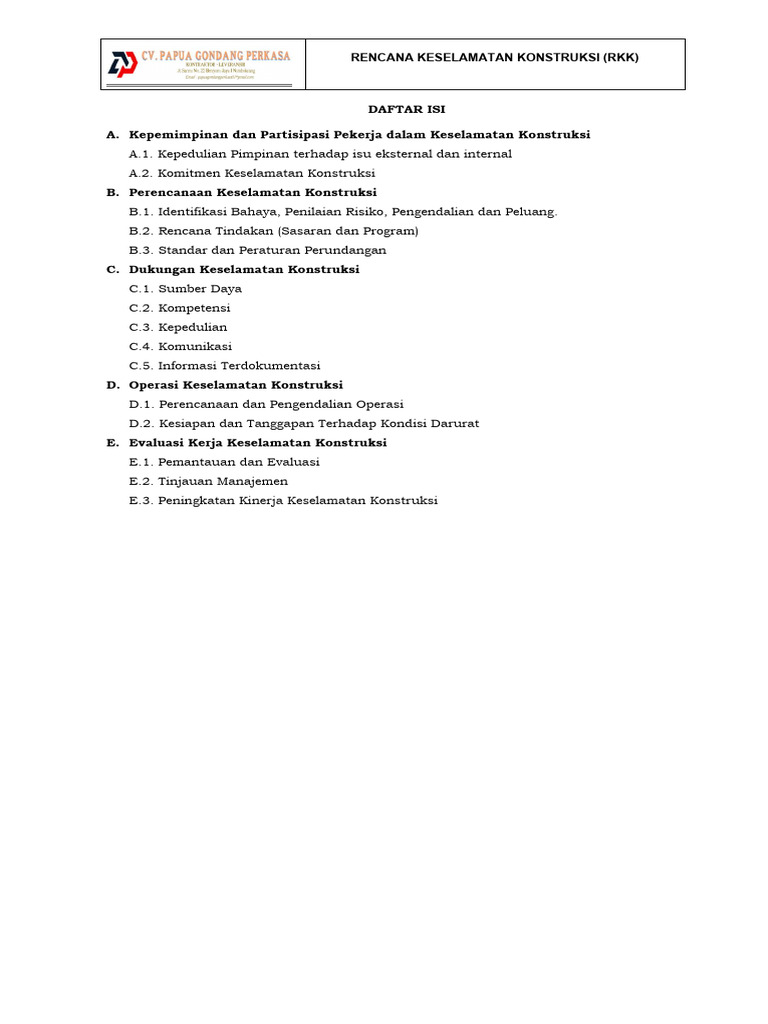Rencana Keselamatan Konstruksi RKK | PDF