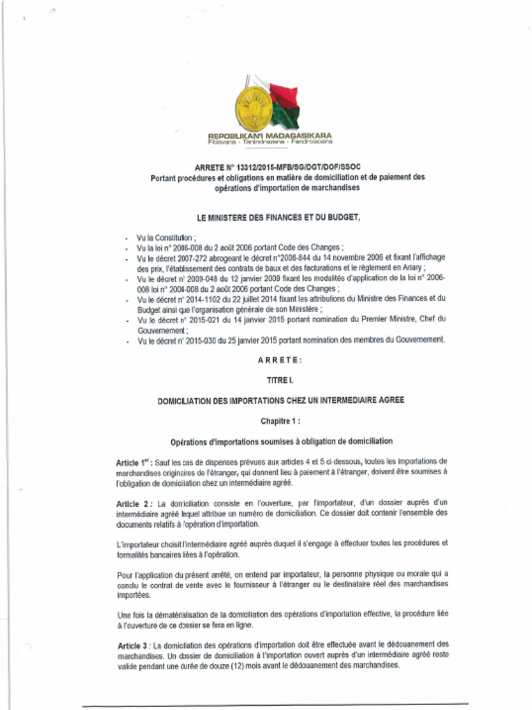 Arrete MFB SRF | PDF