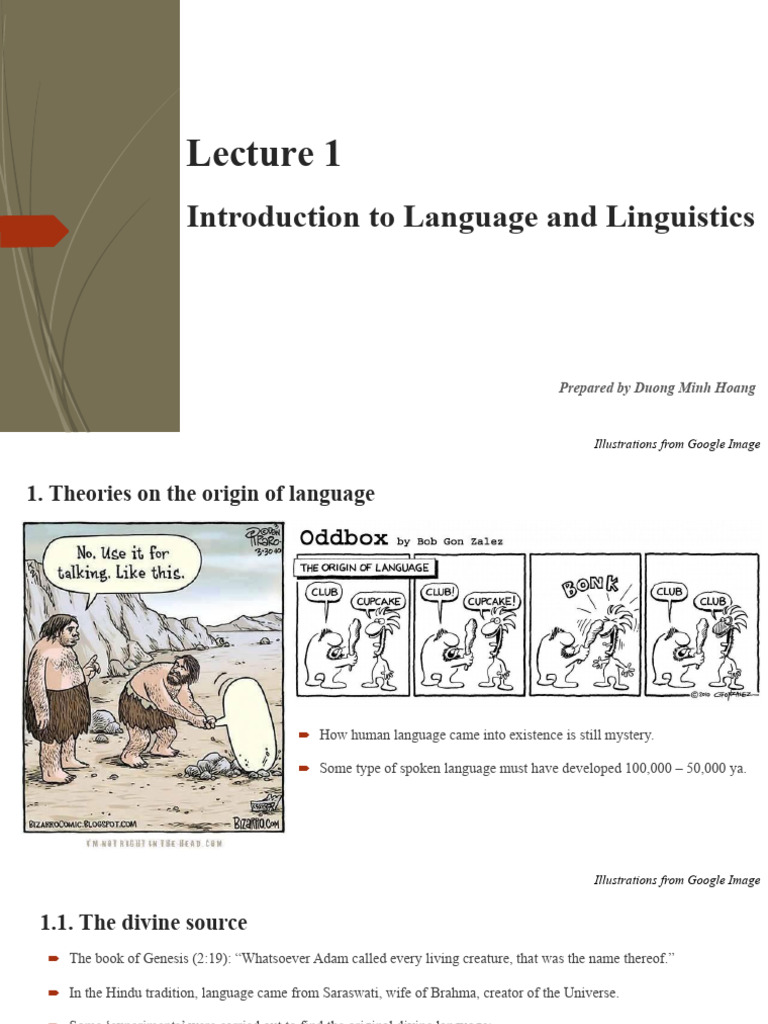 Theories of Language Origin and Properties | PDF | Linguistics | Word