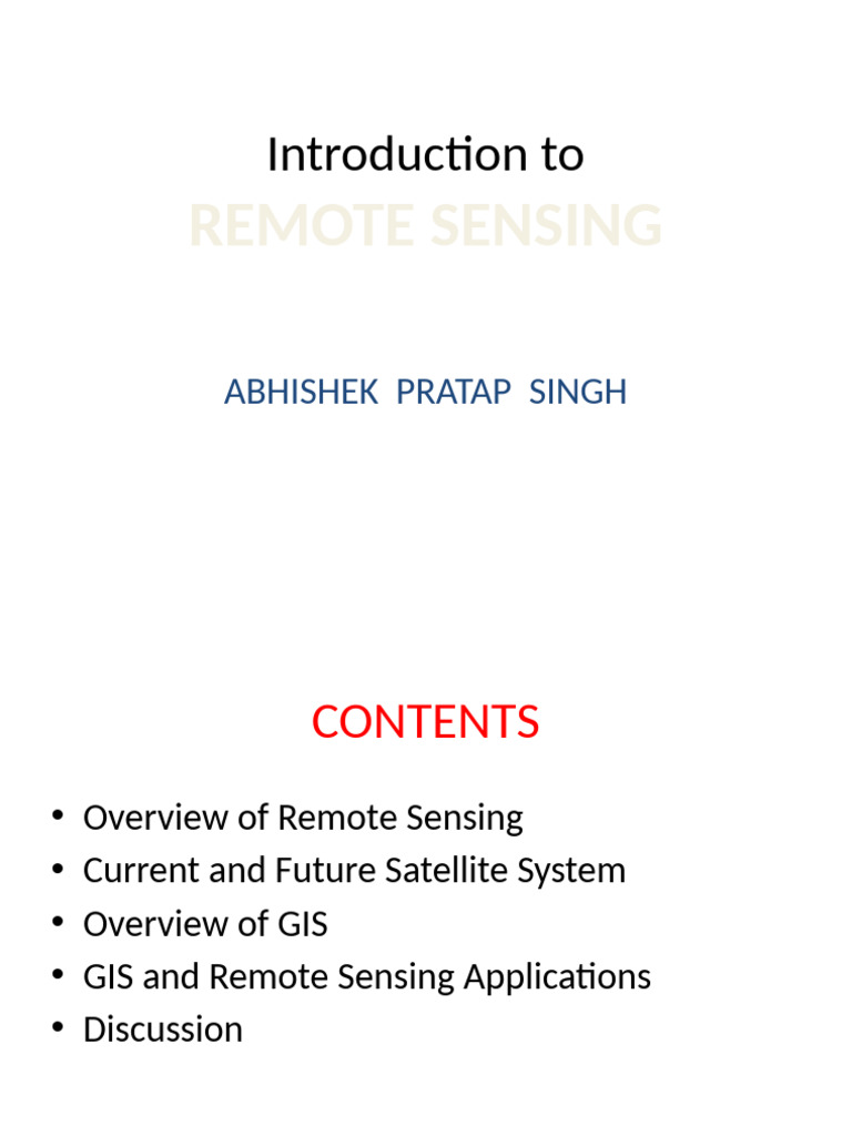 Introduction to Remote Sensing Basics | PDF