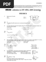 Iit Jee Screening Physics 2005 Solution