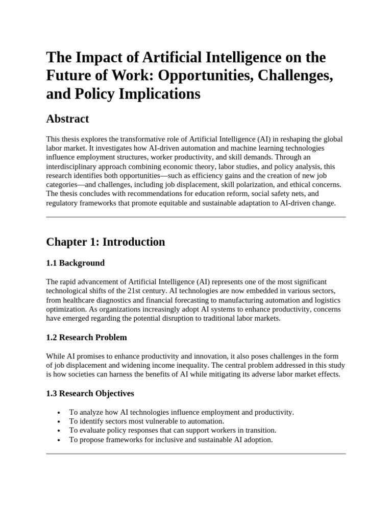 The Impact of Artificial Intelligence On The Future of Work | PDF ...