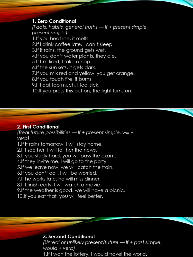 Conditional Sentences Explained | PDF