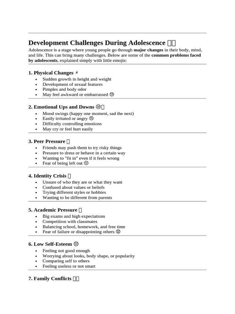 Adolescent Development Challenges Explained | PDF | Adolescence | Anger
