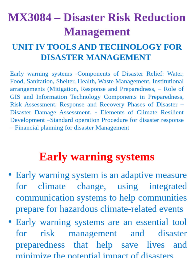 Disaster Risk Reduction Tools & Tech | PDF | Emergency Management ...