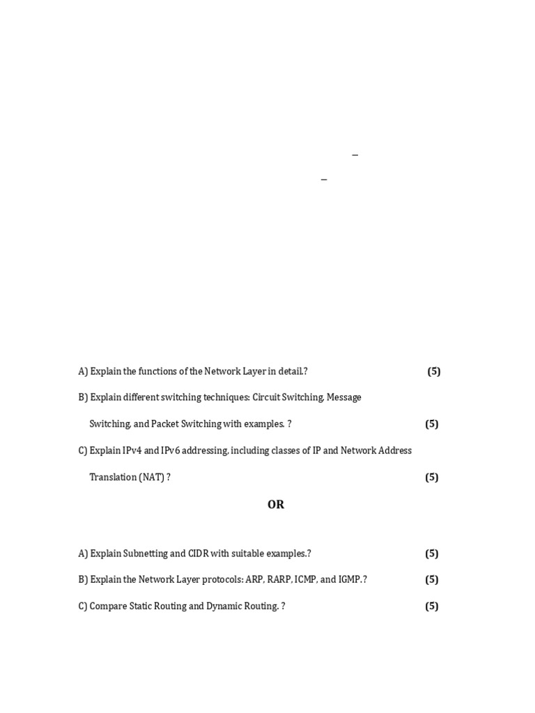 Computer Networks Unit Test II 2025-26 | PDF