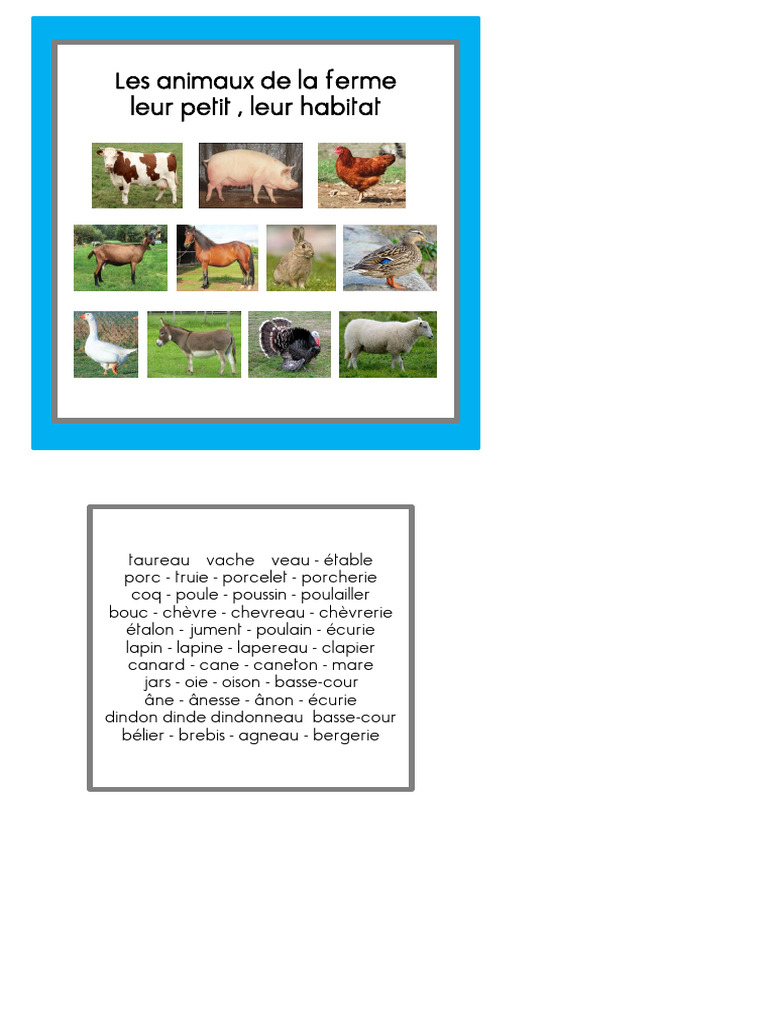 Animaux de la ferme et leur habitat | PDF