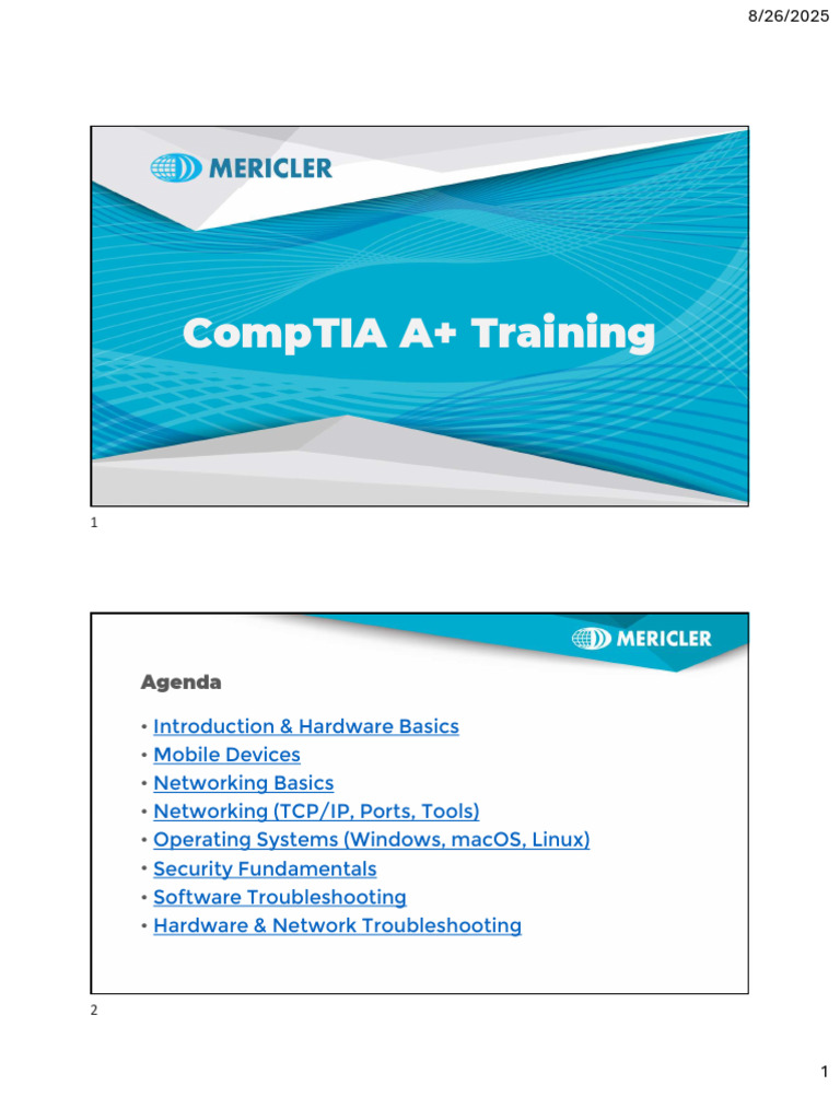 CompTIA A+ Training Overview | PDF | Wi Fi | Solid State Drive