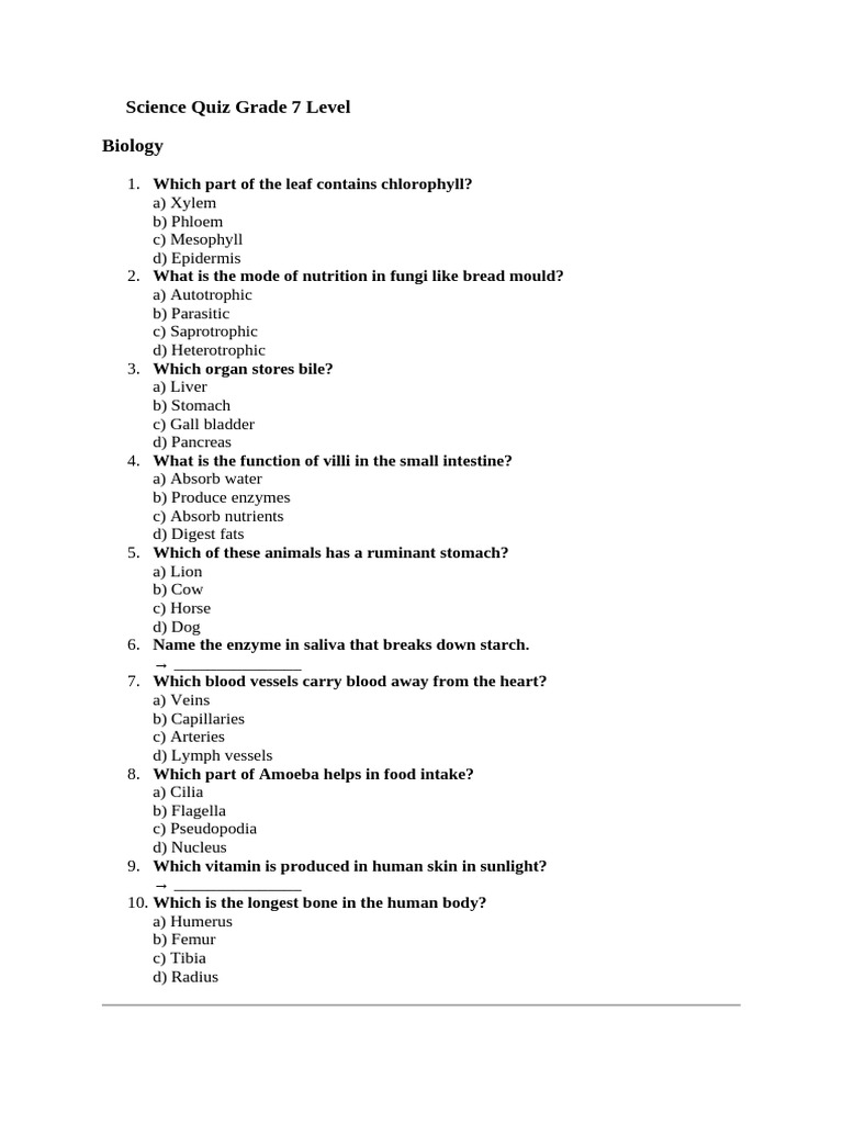 Grade 7 Science Quiz Questions | PDF | Earth | Planets