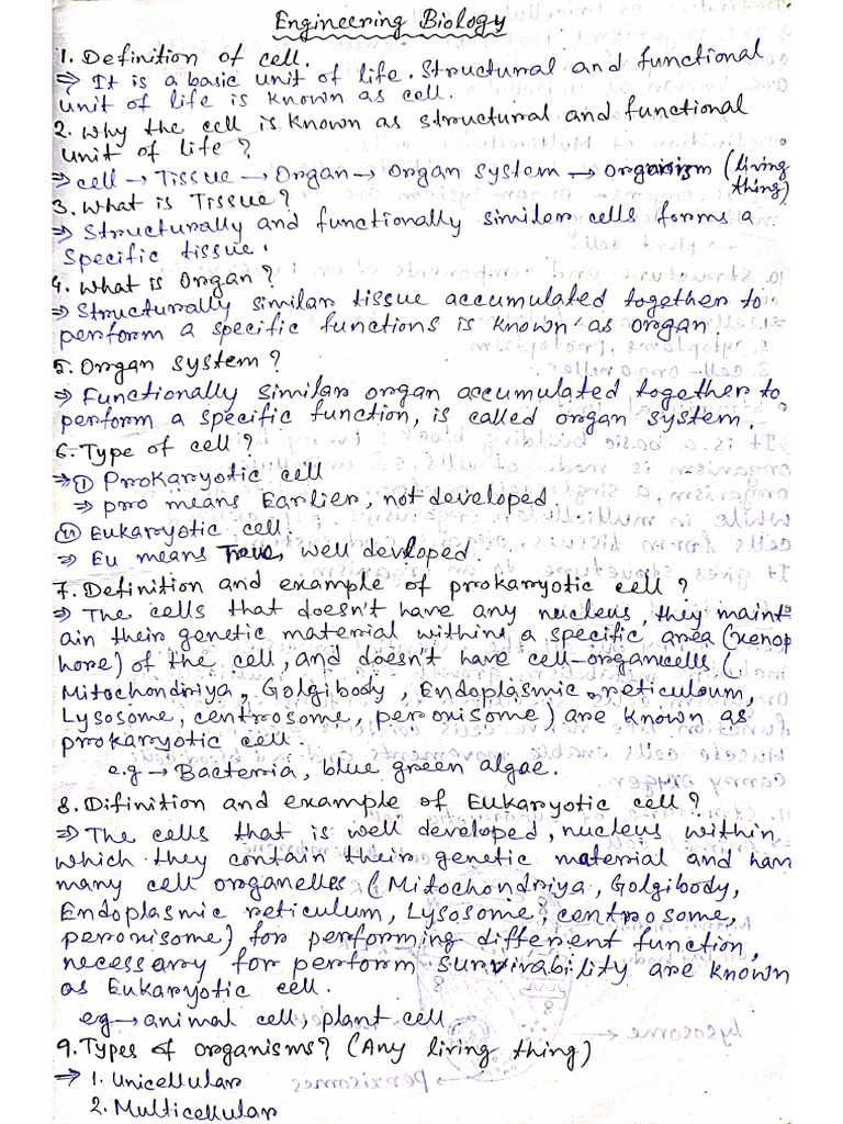 Biology (RD Mam) Class Note | PDF