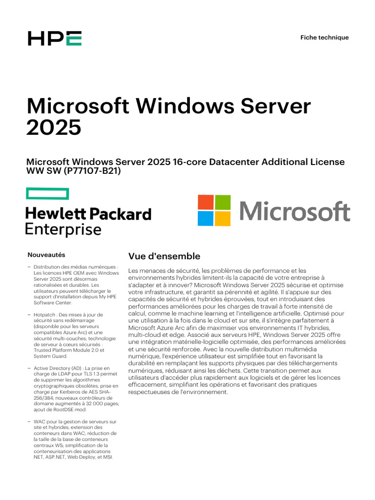 Windows Server 2025 : Sécurité et Performance | PDF | Microsoft ...