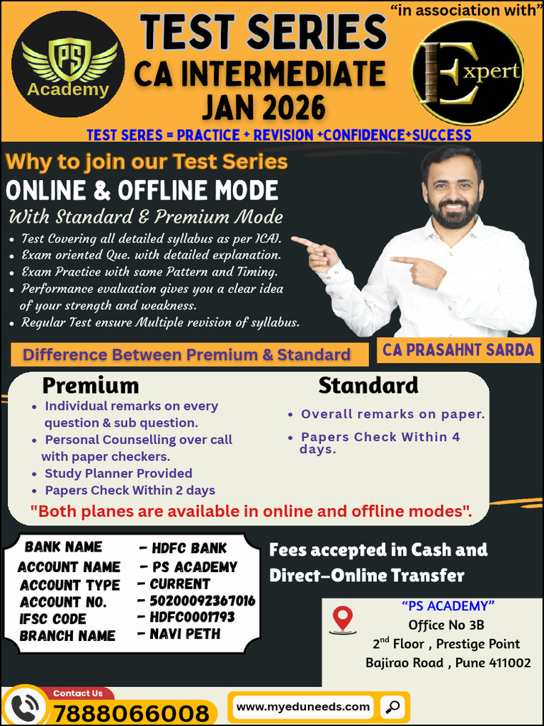 CA Inter Test Series January 2026 | PDF | Business Economics ...