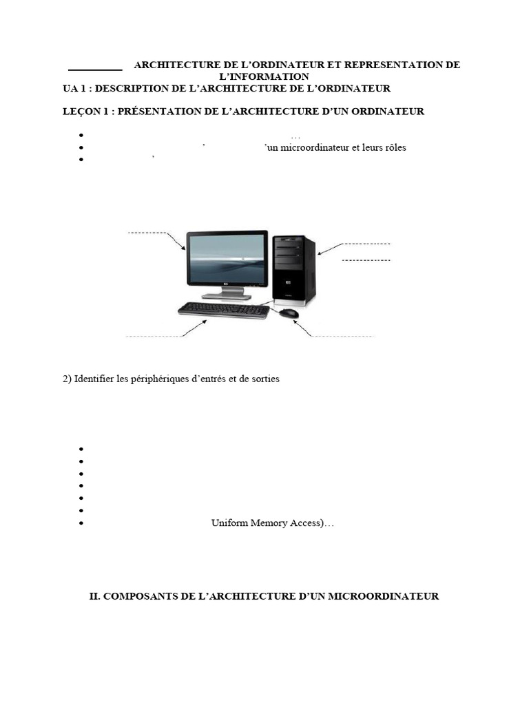 Architecture et Composants d'Ordinateur | PDF | Mémoire (informatique ...