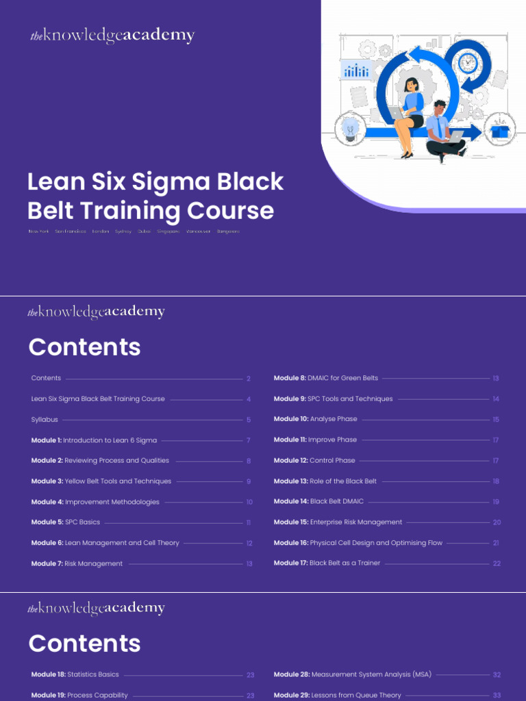 Lean Six Sigma Black Belt Syllabus | PDF | Six Sigma | Analysis Of Variance