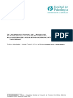 De Universidad e Historia de La Psicolgia A Las Historias de Las Subjetividades Desde La Psicologia y La Universidad