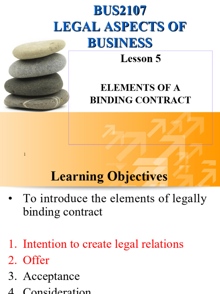 Elements of a Binding Contract Explained | PDF | Offer And Acceptance ...