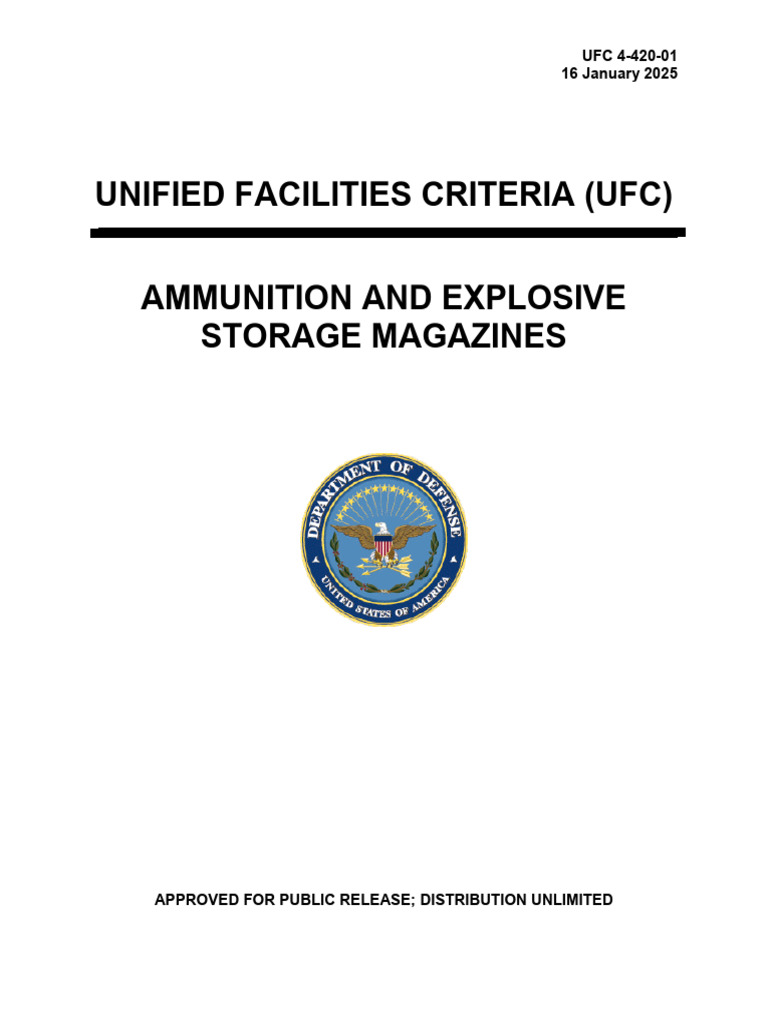 UFC 4-420-01: Ammunition Storage Criteria | PDF | Ammunition