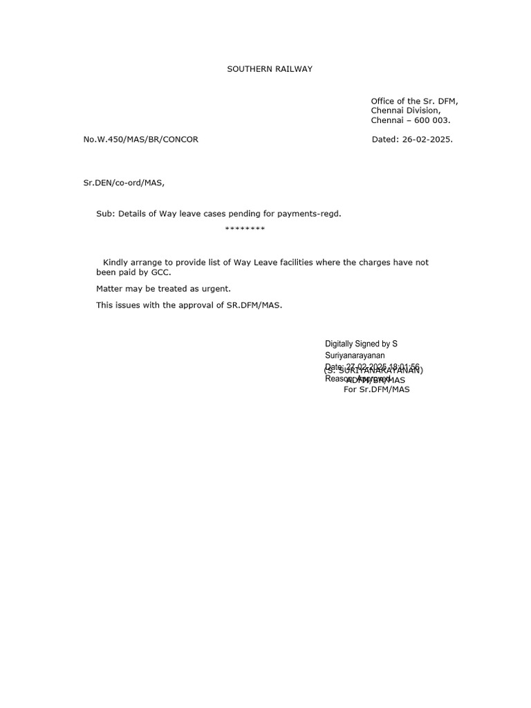 Pending Way Leave Payment Cases | PDF