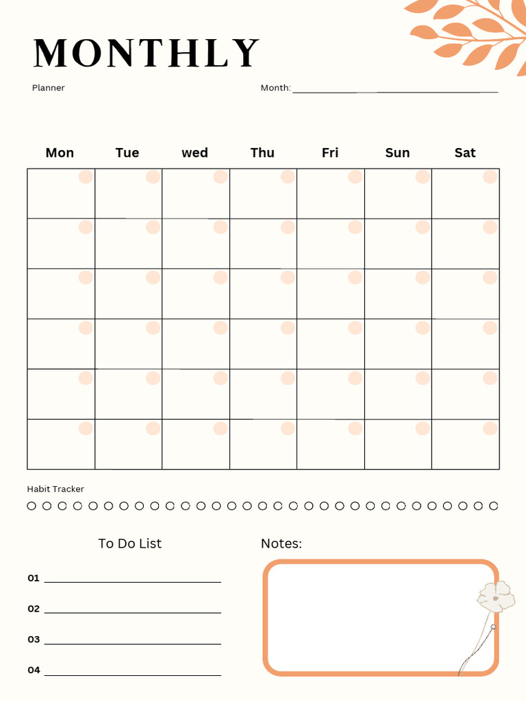 Elegant Monthly Planner | PDF