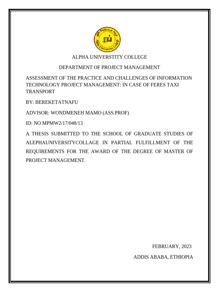 First Draft Thesis Project Managment | PDF | Project Management | System