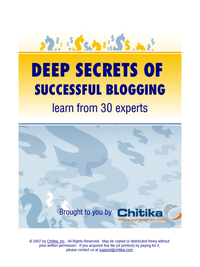 Secrets to Successful Blogging | PDF | Blog | Advertising