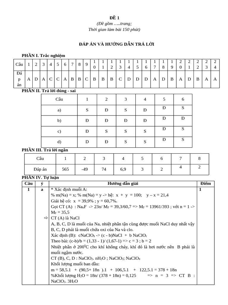 ĐỀ 1 - GV | PDF