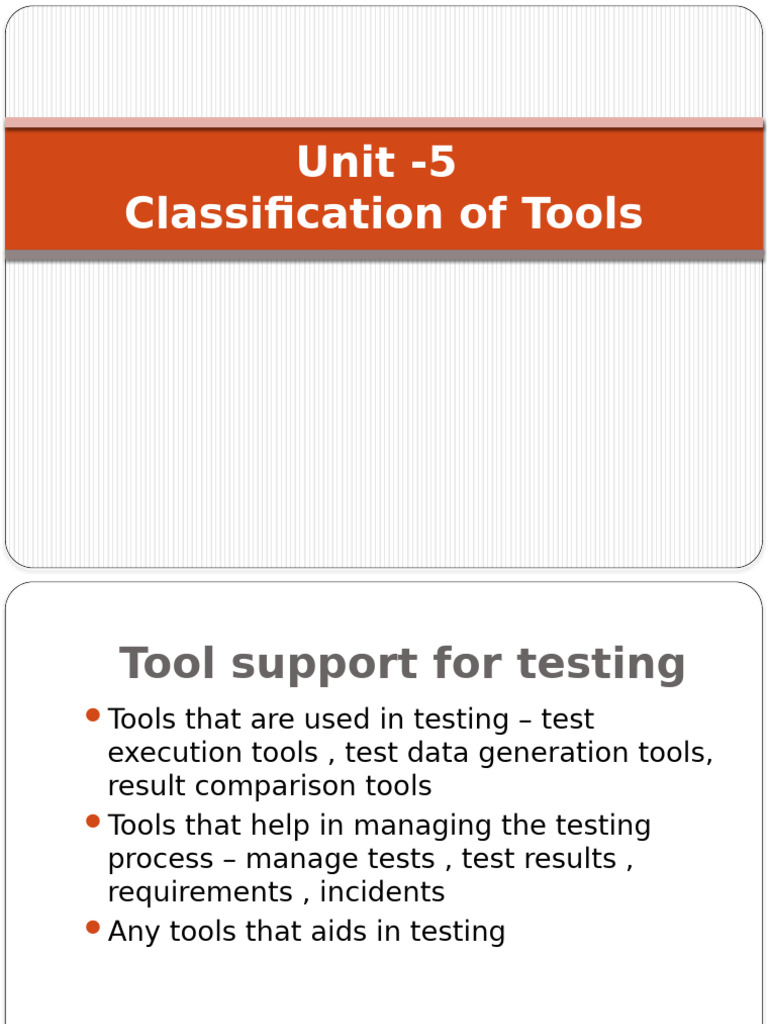 Essential Testing Tools Overview | PDF