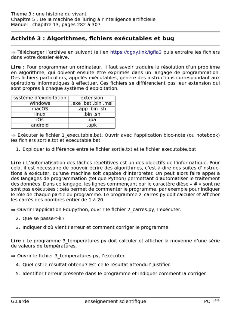 Algorithmes et programmation en Python | PDF | Programmation ...