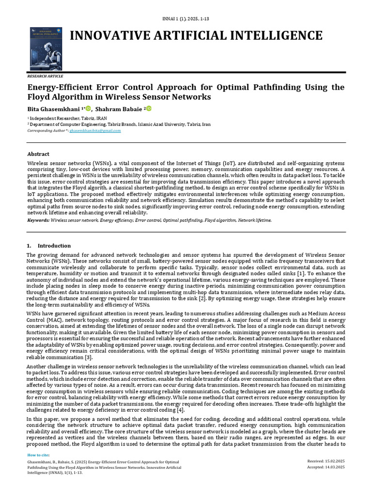 Energy-Efficient Error Control Approach For Optimal Pathfinding Using ...