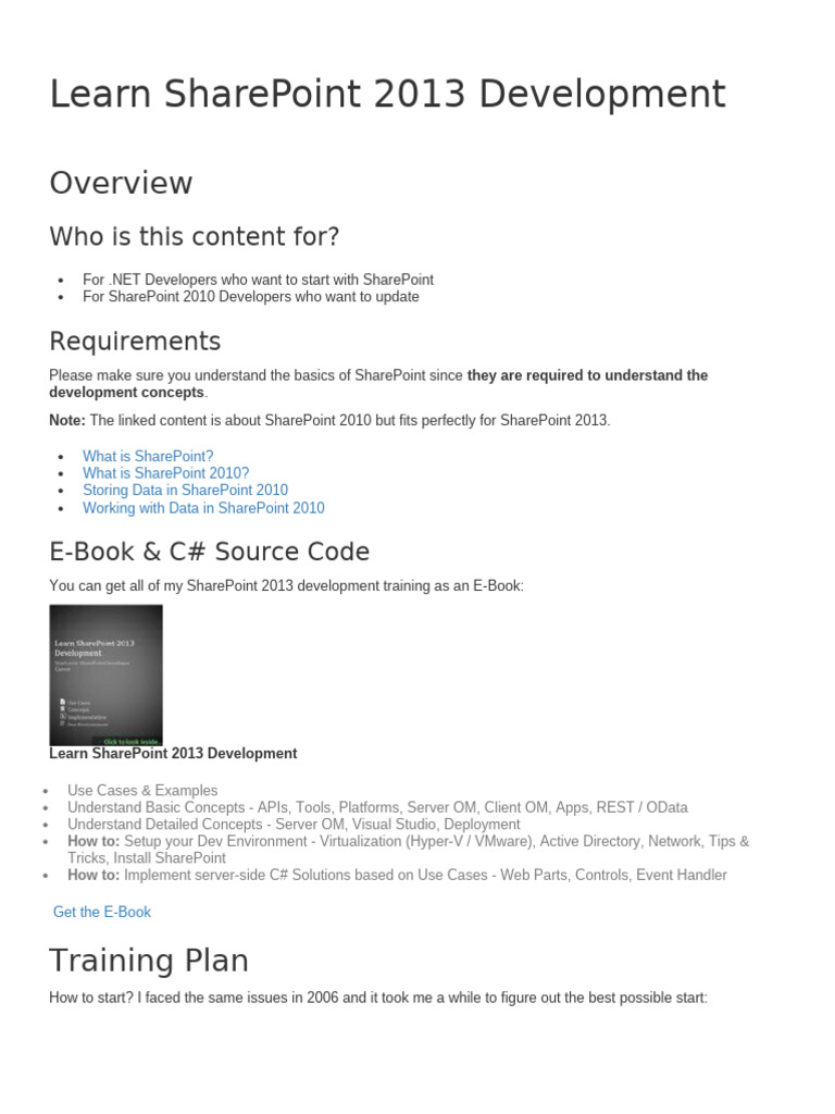 Learn SharePoint 2013 Development | PDF | Share Point | Mobile App