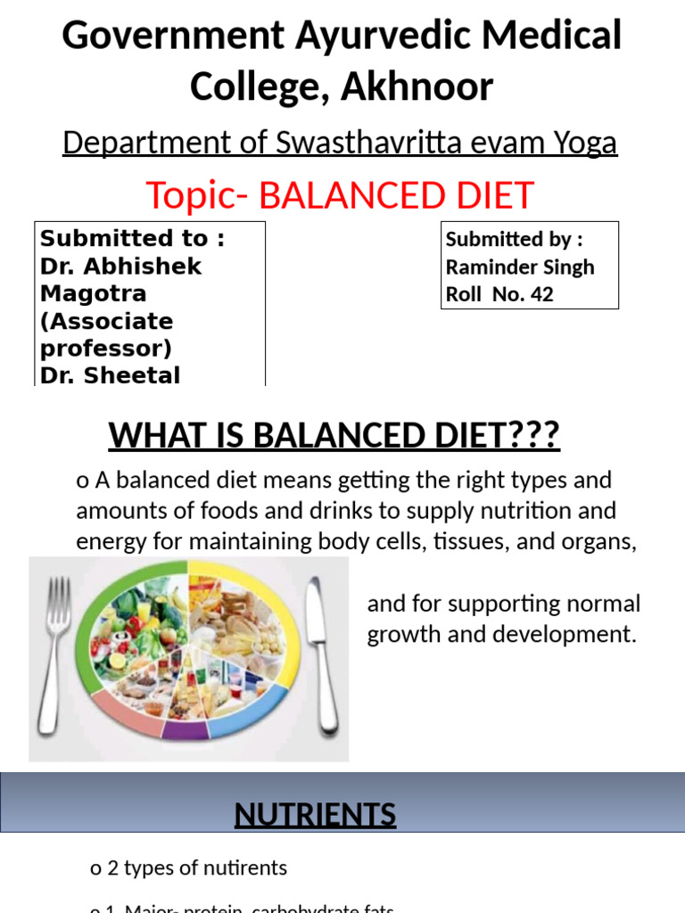 Understanding a Balanced Diet Essentials | PDF | Vitamin | Nutrients