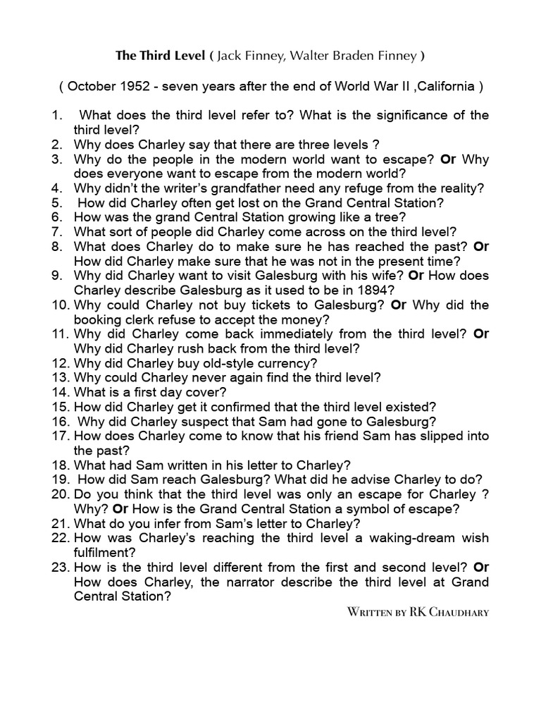 The Third Level | PDF