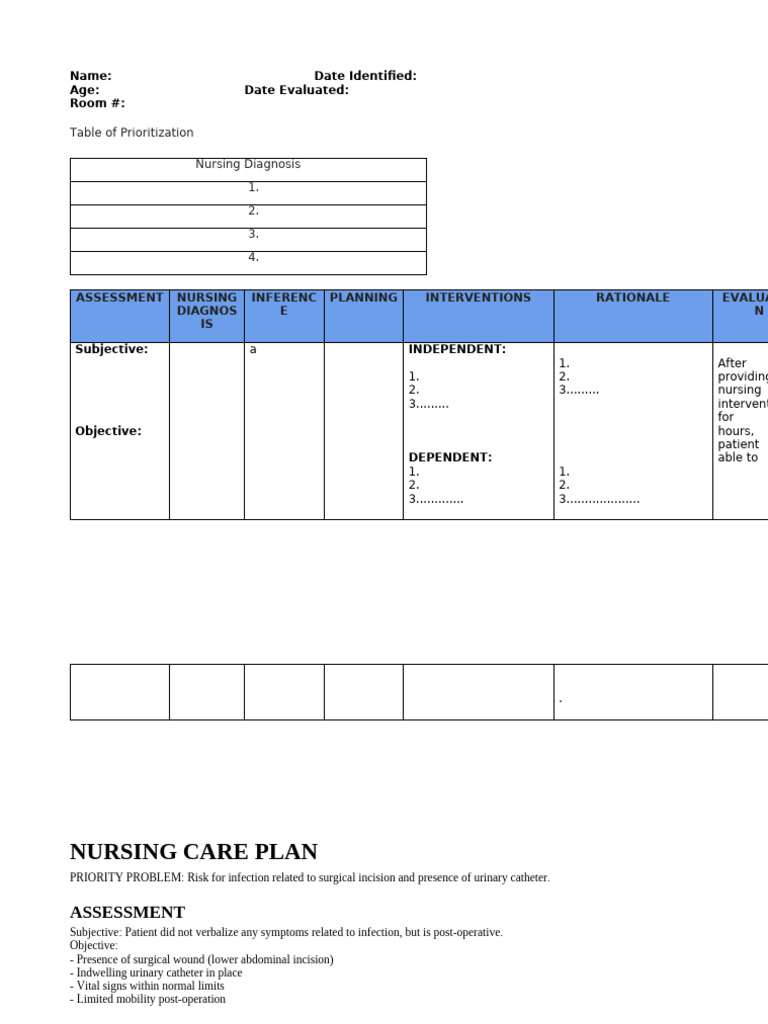 Completed NCP Risk For Infection FULL | PDF | Infection | Wound