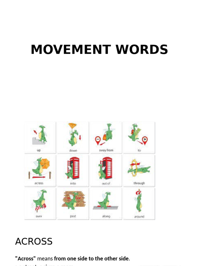 Prepositions in Movement for Class 1 | PDF