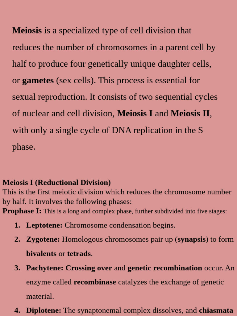 Chapter- 10 Cell cycle & cell division lec-2 | PDF | Meiosis | Mitosis