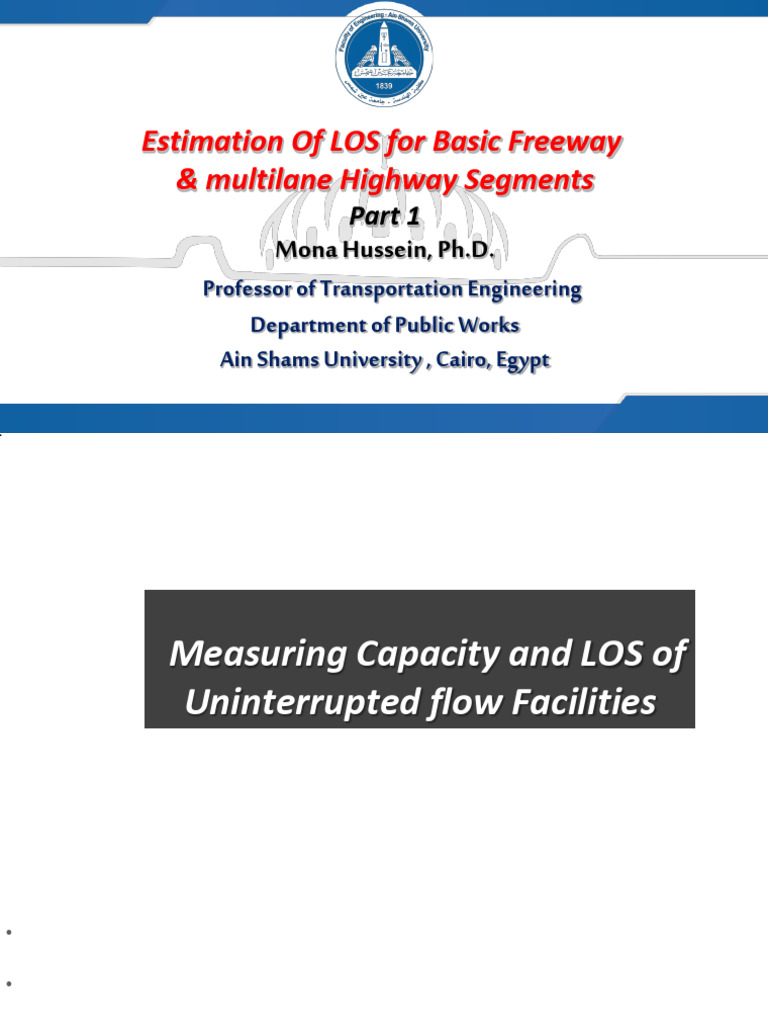 LOS Estimation for Freeway Segments | PDF | Controlled Access Highway ...