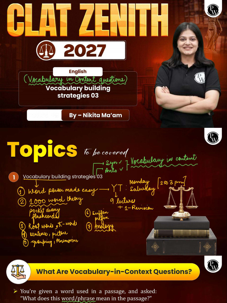 English Language (Vocabulary Building Strategies 03) Class Notes | PDF