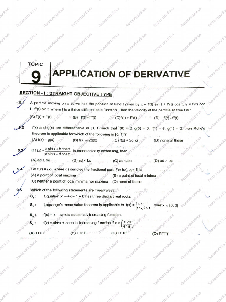 Application of Derivatives | PDF