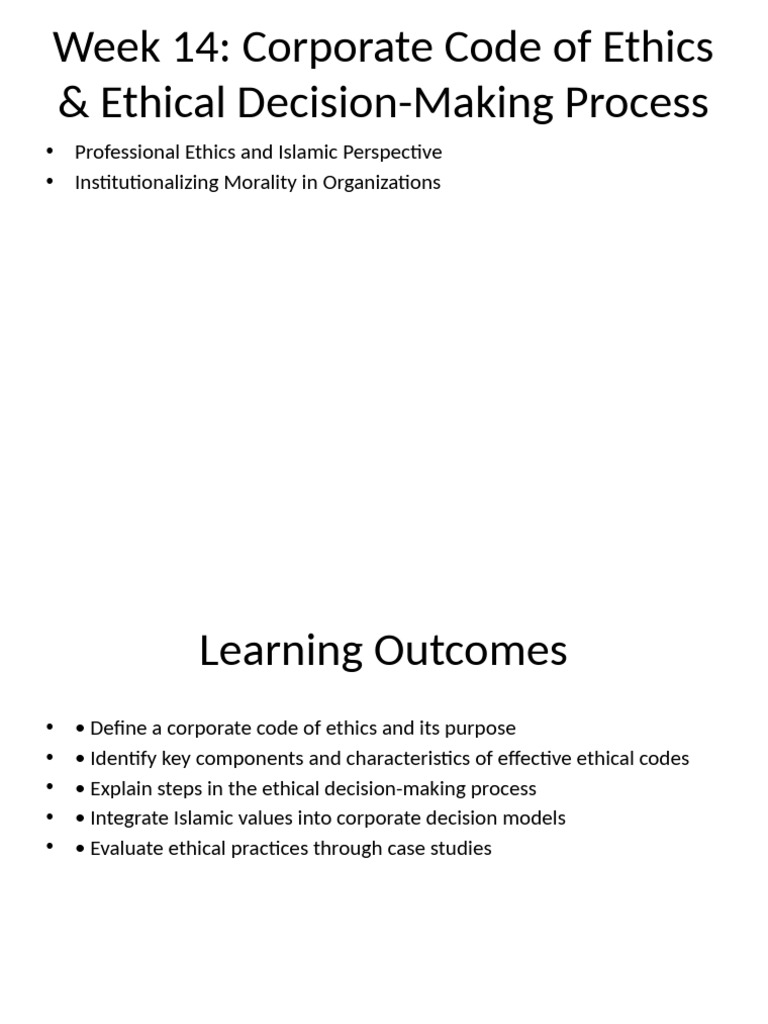 Corporate Ethics & Islamic Values Guide | PDF | Value (Ethics) | Leadership