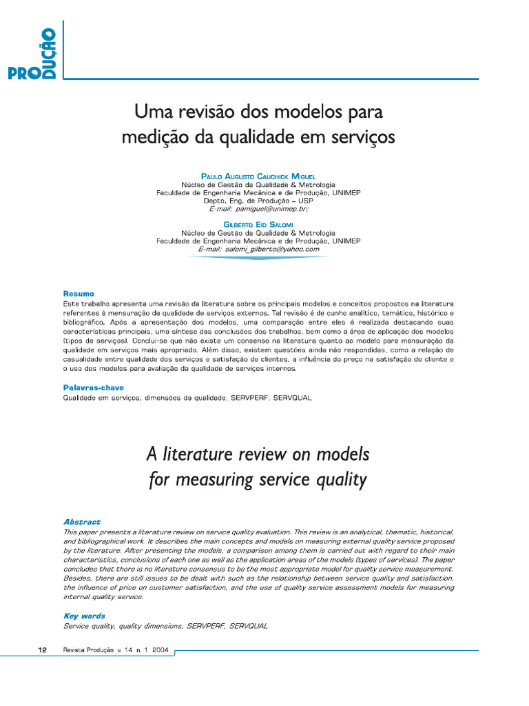 Uma Revisão Dos Modelos para | PDF