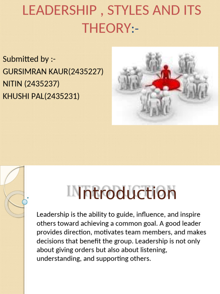 Leadership Presentaion | PDF | Leadership | Behavioural Sciences