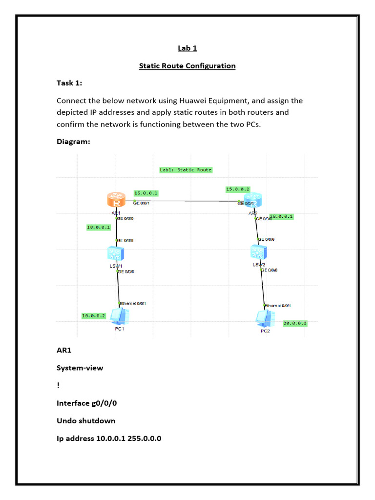 Huawei Network Configuration Labs Guide | PDF | Ip Address | Router ...