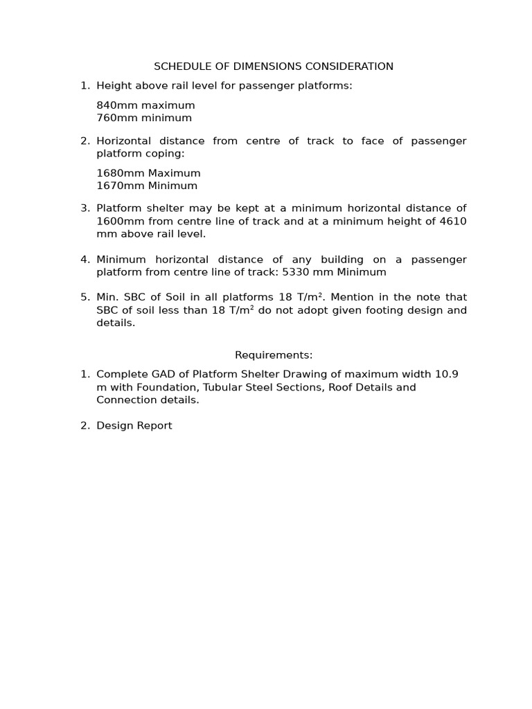 Passenger Platform Dimension Guidelines | PDF