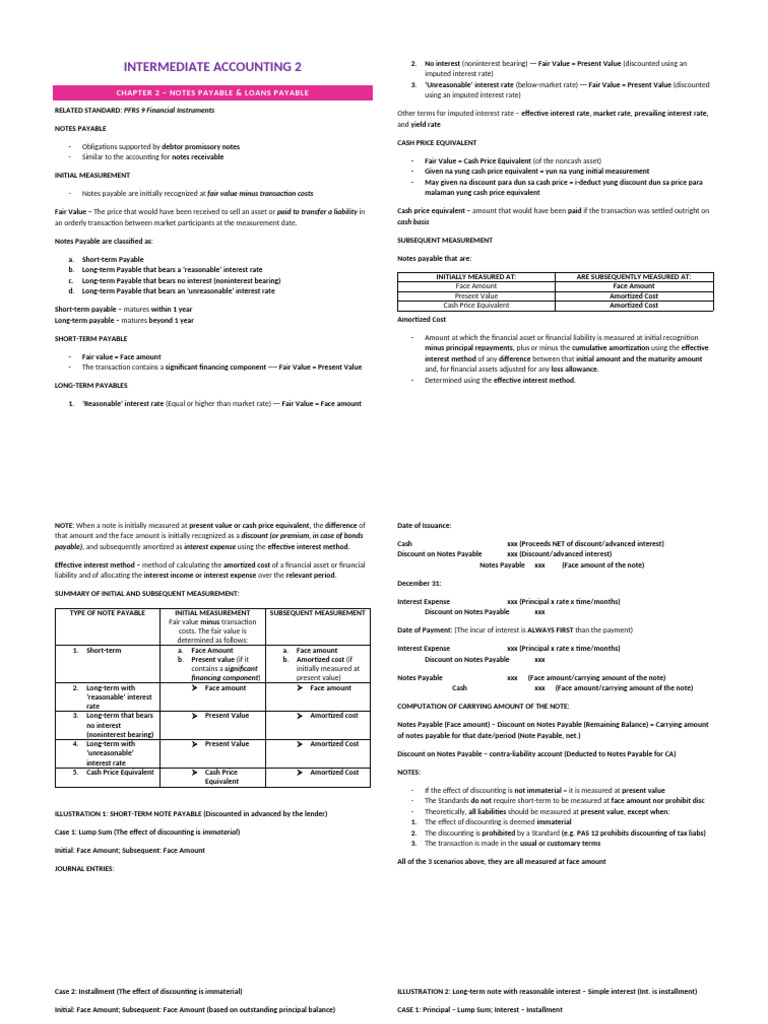 Notes Payable & Loans Payable Overview | PDF | Interest | Accrual