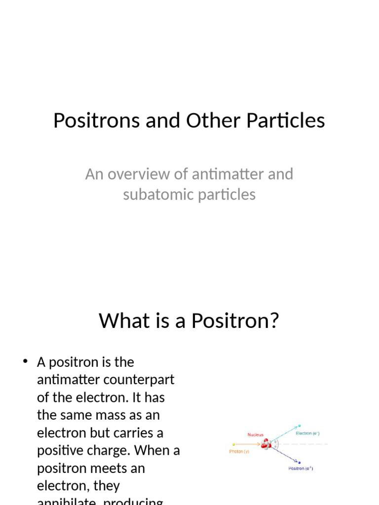 Positron and Other Antiparticles | PDF